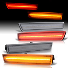 Load image into Gallery viewer, Dodge Challenger 2015-2022 4 Piece Front Amber & Rear Red LED Side Marker Lights Clear Len