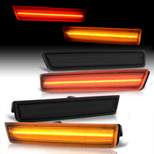 Load image into Gallery viewer, Dodge Challenger 2015-2022 4 Piece Front Amber & Rear Red LED Side Marker Lights Smoke Len