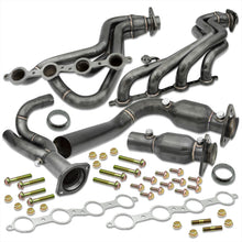 Load image into Gallery viewer, Chevrolet Silverado 1500 1999-2006 / Avalanche 1500 2002-2005 / Suburban 1500 2000-2004 / Tahoe 2000-2004 / GMC Sierra 1999-2006 / Yukon 2001-2004 / Yukon XL 2001-2004 Stainless Steel Long Tube Exhaust Header Black + Resonated Y-Pipe