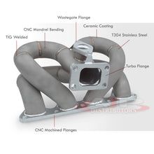 Load image into Gallery viewer, Acura Integra 1990-2001 / Honda Civic 1988-2000 / CRX 1988-1991 / Del Sol 1993-1997 B-Series B16 B18 B20 T3/T4 Ram Horn Ceramic Turbo Manifold (38mm Wastegate Flange)