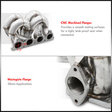 Load image into Gallery viewer, Honda Civic 1988-2000 / CRX 1988-1991 / Del Sol 1993-1997 D-Series D15 D16 T3/T4 Ram Horn Stainless Steel Turbo Manifold (38mm Wastegate Flange)