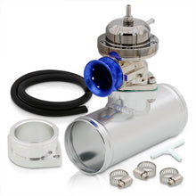 Load image into Gallery viewer, Adjustable PSI BOV Gunmetal Top Blue Lip Blow Off Valve + Aluminum Adapter Pipe
