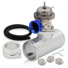 Load image into Gallery viewer, Adjustable PSI BOV Gunmetal Top Blue Lip Blow Off Valve + Aluminum Adapter Pipe
