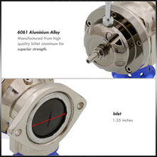 Load image into Gallery viewer, Adjustable PSI BOV Gunmetal Top Blue Lip Blow Off Valve + Aluminum Adapter Pipe