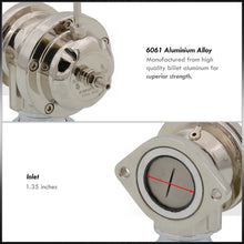 Load image into Gallery viewer, Adjustable PSI BOV Gunmetal Top Chrome Lip Blow Off Valve Aluminum Adapter Pipe