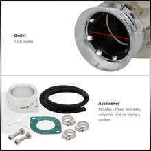 Load image into Gallery viewer, Adjustable PSI BOV Gunmetal Top Chrome Lip Blow Off Valve Aluminum Adapter Pipe