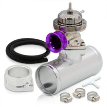 Load image into Gallery viewer, Adjustable PSI BOV Gunmetal Top Purple Lip Blow Off Valve Aluminum Adapter Pipe