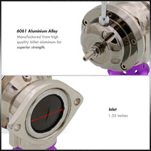 Load image into Gallery viewer, Adjustable PSI BOV Gunmetal Top Purple Lip Blow Off Valve Aluminum Adapter Pipe