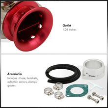 Load image into Gallery viewer, Adjustable PSI BOV Gunmetal Top Red Lip Blow Off Valve Aluminum Adapter Pipe