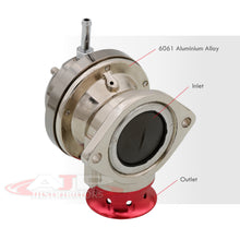 Load image into Gallery viewer, Adjustable PSI BOV Gunmetal Top Red Lip Blow Off Valve Aluminum Adapter Pipe