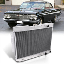 Load image into Gallery viewer, Chevrolet Bel-Air 1963-1965 / Biscayne 1960-1965 / Caballero 1964-1965 / Chevelle 1964-1965 / El Camino 1959-1960 / Kingswood 1959-1962 / Impala 1959-1963 Automatic & Manual Transmission Aluminum Radiator (Will not fit GM 605 Steering Box)