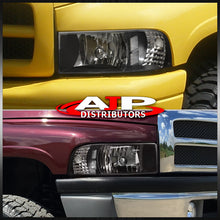 Load image into Gallery viewer, Dodge Ram 1500 2500 3500 1994-2001 1 Piece Headlights Black Housing Clear Len Clear Reflector ( Except sports package models )