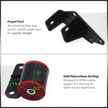 Load image into Gallery viewer, Honda Civic 1996-2000 H-Series H22 H23 Conversion Engine Motor Mount Black with Red Polyurethane Bushing