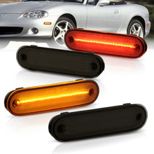 Load image into Gallery viewer, Mazda Miata MX-5 1990-2005 4 Piece Front Amber & Rear Red LED Side Marker Lights Smoke Len