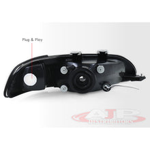Load image into Gallery viewer, Honda Civic Coupe / Hatchback 1992-1995 1 Piece Style Headlights + Corners Black Housing Clear Len Clear Reflector