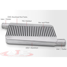 Load image into Gallery viewer, Universal Aluminum Intercooler (Bar & Plate | Overall: 26.0" x 11.0" x 2.75" | Core: 19.5" x 6.0" x 2.5" | Inlet/Outlet: 2.5")