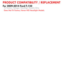 Load image into Gallery viewer, Ford F150 2009-2014 Factory Style Headlights Black Housing Clear Len Amber Reflector (Halogen Models Only)