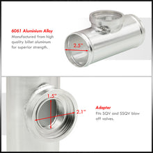 Load image into Gallery viewer, Universal SQV Style Chrome Blow Off Valve BOV + 2.5" Aluminum Adapter Flange Kit