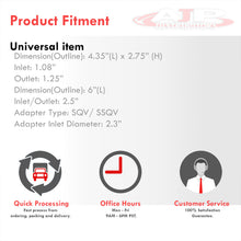 Load image into Gallery viewer, Universal SQV Style Chrome Blow Off Valve BOV + 2.5" Aluminum Adapter Flange Kit