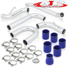 Load image into Gallery viewer, Honda Civic 1988-2000 D-Series Bolt-On Aluminum Polished Piping Kit + Blue Couplers