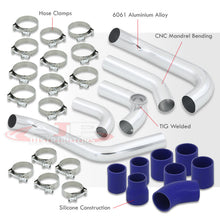 Load image into Gallery viewer, Honda Civic 2006-2011 R18 Bolt-On Aluminum Polished Piping Kit + Blue Couplers