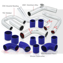 Load image into Gallery viewer, Mitsubishi Eclipse 1995-1999 420A Bolt-On Aluminum Polished Piping Kit + Blue Couplers