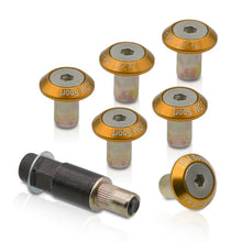 Load image into Gallery viewer, Universal 6pcs JDM Sport Fender Washer M8 Hex Screw Drivet Type Anchor Lock Fasteners Kit Gold