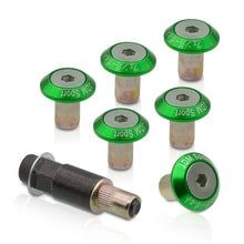 Load image into Gallery viewer, Universal 6pcs JDM Sport Fender Washer M8 Hex Screw Drivet Type Anchor Lock Fasteners Kit Green