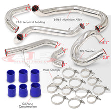 Load image into Gallery viewer, Subaru WRX STI GDA GDB 2002-2007 Bolt-On Aluminum Polished Piping Kit + Blue Couplers