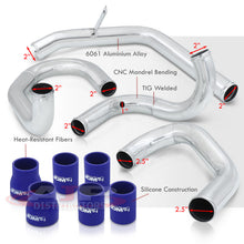 Load image into Gallery viewer, Volkswagen Golf / Jetta / GTI / Bora 1999-2005 1.8T Bolt-On Aluminum Polished Piping Kit + Blue Couplers