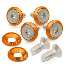 Load image into Gallery viewer, Universal 6 Piece JDM Gold Billet Aluminum Engine Bay Dress Up Kit M8 x 20mm Fender Washer
