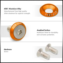 Load image into Gallery viewer, Universal 6 Piece JDM Gold Billet Aluminum Engine Bay Dress Up Kit M8 x 20mm Fender Washer