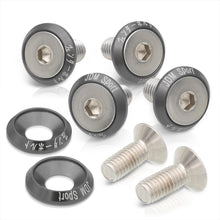 Load image into Gallery viewer, Universal 6 Piece JDM Gunmetal Billet Aluminum Engine Bay Dress Up Kit M8 x 20mm Fender Washer