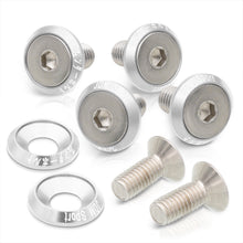 Load image into Gallery viewer, Universal 6 Piece JDM Silver Billet Aluminum Engine Bay Dress Up Kit M8 x 20mm Fender Washer