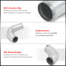 Load image into Gallery viewer, 3" Universal (12 Piece) Chrome Aluminum Piping Kit with 24 T-Bolt Clamps + Silicone Red Couplers