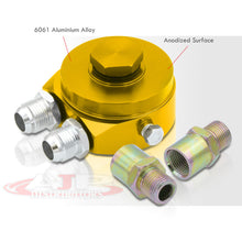 Load image into Gallery viewer, Universal Oil Filter Cooler Sandwich Relocator Adapter Plate Gold

