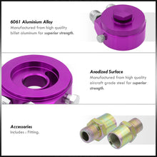 Load image into Gallery viewer, Universal Oil Filter Cooler Sandwich Relocator Adapter Plate Purple
