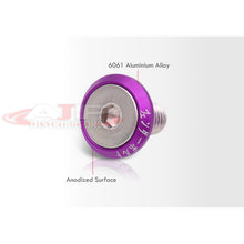 Load image into Gallery viewer, Universal 6 Piece JDM Purple Billet Aluminum Engine Bay Dress Up Kit M8 x 20mm Fender Washer
