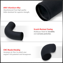 Load image into Gallery viewer, 2.5" Universal (12 Piece) Black Aluminum Piping Kit with 24 T-Bolt Clamps + Silicone Red Couplers