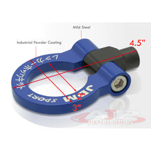 Load image into Gallery viewer, JDM Sport Heavy Duty Mild Steel Blue Front Rear Tow Hook Ring (M12 x 1.75 Thread)