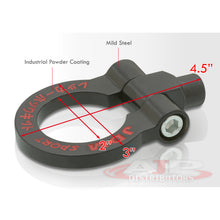 Load image into Gallery viewer, JDM Sport Heavy Duty Mild Steel Black Front Rear Tow Hook Ring (M12 x 1.75 Thread)