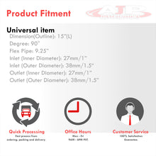 Load image into Gallery viewer, Universal 12" 35mm / 38mm Flexible Wastegate Elbow Dump Tube Pipe