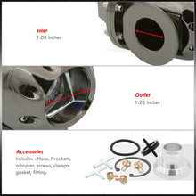 Load image into Gallery viewer, Universal SQV Style Gunmetal Blow Off Valve BOV + 2.5" Aluminum Piping Flange Adapter Kit