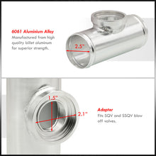 Load image into Gallery viewer, Universal SSQV Style Chrome Blow Off Valve BOV + 2.5" Aluminum Adapter Flange Kit
