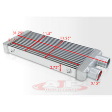 Load image into Gallery viewer, Universal Same Side Aluminum Intercooler (Bar & Plate | Overall: 31.75" x 11.5" x 3.0" | Core: 23.5" x 11.5" x 2.75" | Inlet/Outlet: 2.5")