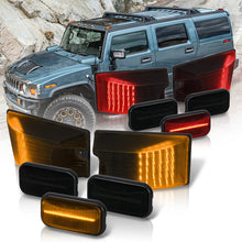 Load image into Gallery viewer, Hummer H2 2003-2009 / H2 SUT 2005-2009 10 Piece Front Amber LED & Rear Red LED Cab Roof Lights Smoked Lens