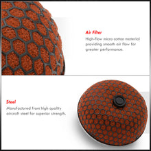 Load image into Gallery viewer, Universal 3inch Mushroom Filter Black Mesh Red Foam