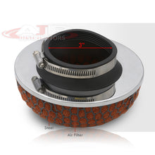 Load image into Gallery viewer, Universal 3inch Mushroom Filter Black Mesh Red Foam