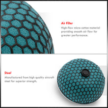 Load image into Gallery viewer, Universal 3inch Mushroom Filter Black Mesh Teal Green Foam