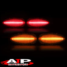 Load image into Gallery viewer, Chevrolet Silverado (Dually) 2500HD 3500HD 2001-2014 / GMC Sierra (Dually) 2500HD 3500HD 1999-2014 4 Piece Front Amber & Rear Red LED Fender Side Marker Lights Smoke Len